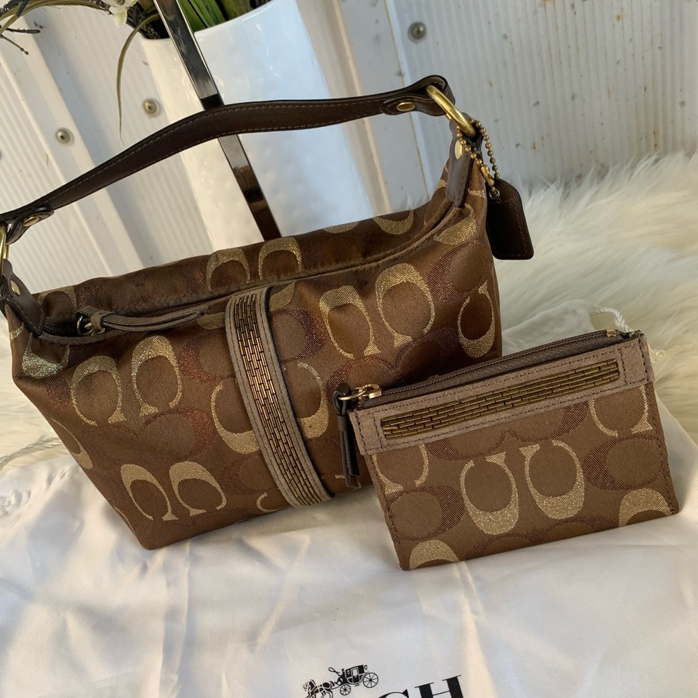 Vintage LMT EDITION Coach Signature Mini  Shoulder Bag & Keychain Card Holder - Picture 14 of 15